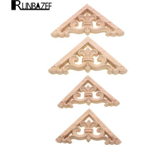 RUNBAZEF Woodcarving European Style Accessories Wood Antique Decoration Home Furnishing Floral White Embryo Figurine Miniature