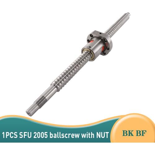 Ballscrew SFU2005+ ball screw nut + End processing can Choose length for CNC parts Rolled Ballscrew