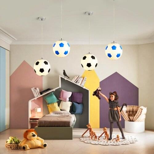 LED Basketball Glass Chandelier Children Bedroom Football Shape Night Light Restaurant Bar Bedside Decorative Lamp Drop Shipping