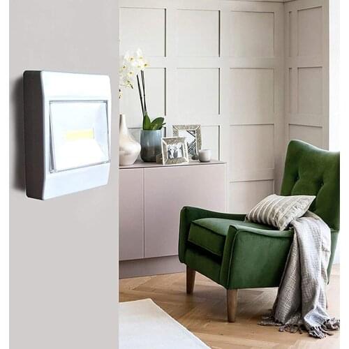 COB LED Switch Night Light Magnetic Wall Lamp Camping Lamp Battery Operated,with Switch MagicTape for Garage Closet corridor