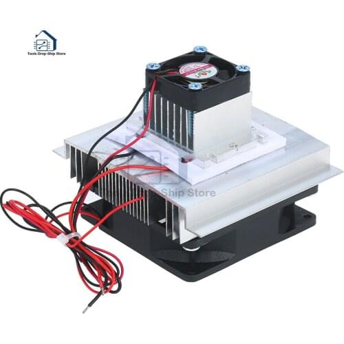 DC 12V 60W Thermoelectric Peltier Refrigeration Cooler Semiconductor Air Conditioner Cooling System With Cooling Fan DIY