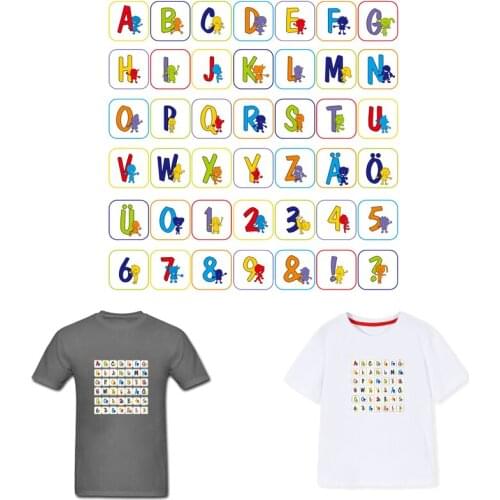 Letters Patch Iron-on Transfers for Clothing Thermoadhesive Patches Ironing Stickers Diy Applique Flex Fusible Transfer Dress