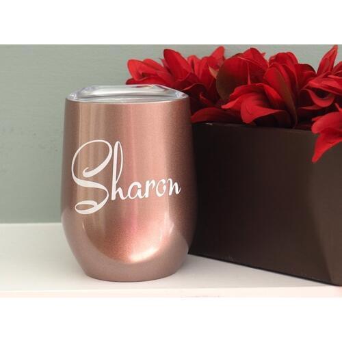 100pcs Wine Cups Rose Gold Insulated Thermos Coffee Mug Vacuum Thermos Cup Travel Mug Swig Tumber 12OZ Egg Shaped Cup Beer Mug