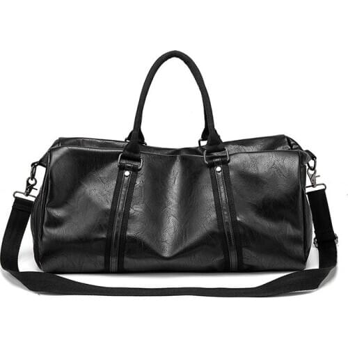 Waterproof PU leather travel luggage large capacity duffle travel totes men large travel bag shoecase travel hand bag big size