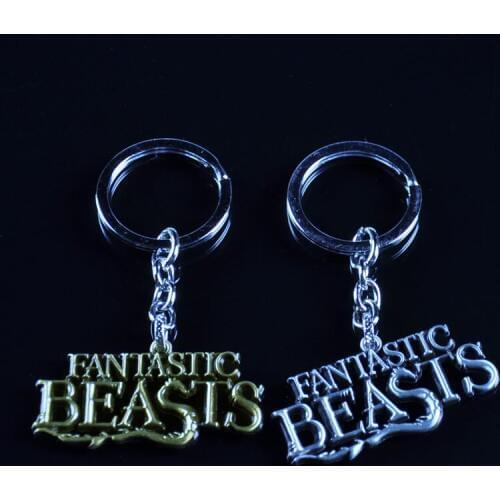 Fantastic Beasts Keychain Letter Print Vintage Anime Llavero Mujer Key Rings Cover Holder Sleutelhangers Porte Clefs Fantaisie