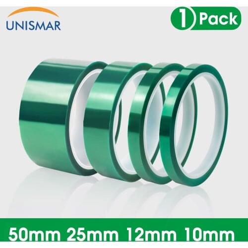 Unismar 1PCS 33m Green PET Tape 10mm 12mm 25mm 50mm High Temperature PET Tape for PCB Solder Plating Insulation Protection
