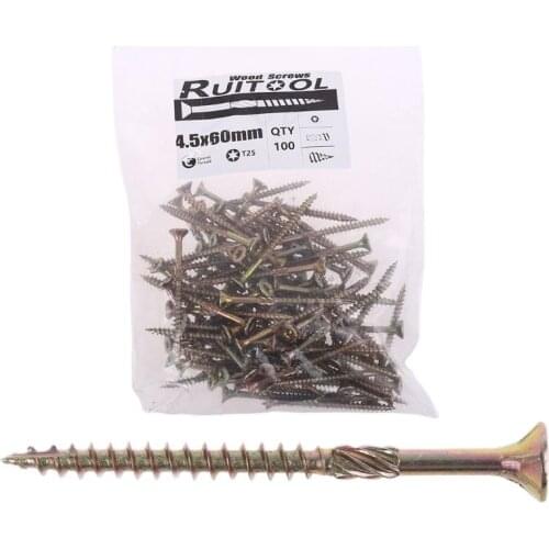 100pcs T25 Plum Blossom Self Tapping Screws Deck Wood Binding Screw Woodworking Tool