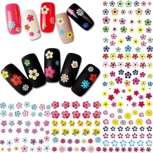 12 Sheets beauty nail art decoration stickers water decals floral flower flush nails sticker art new arrival