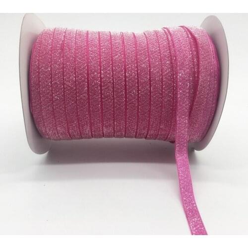 5Yards/lot) 3/8" 10mm Glitter Light rose Ribbon Headband Clips Bow Wedding Christmas Decoration