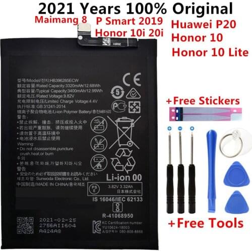 Original 3400mAh HB396285ECW Phone Battery For Huawei P20 Honor 10 Honor 10 Lite P Smart 2019 / Honor 10i 20i Phone Batteries
