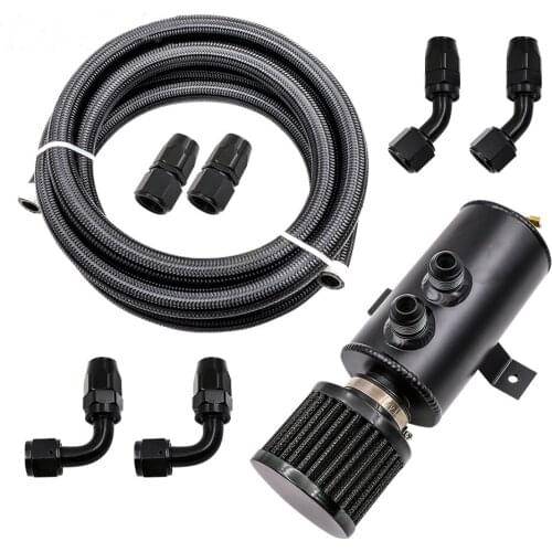 Car Modified Oil Breathable Pot Kit 0.75L with AN10 Connector Hose Modified Oil Pot Modified Parts Auto Parts Car Accessories