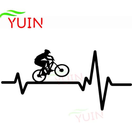 Car Sticker Bicycle Mountain Bike Helmet Heartbeat Lifeline Cars Supplies Decals Fashion PVC Body Decoration Waterproof Decal