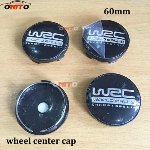 Car Accessories 4pcs/lot 56mm 60mm Wheel Center Cap black red WRC Wheel Center Hub Cap Badge Sticker emblem Decal 3D logo