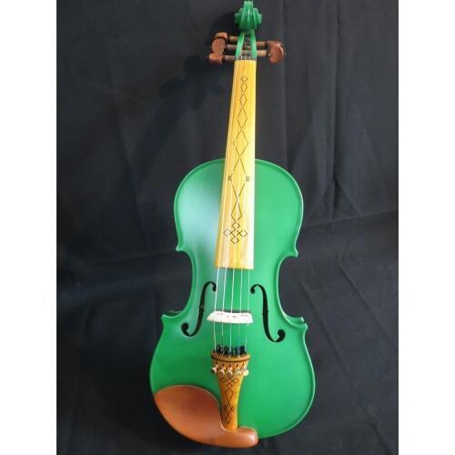 Green colors best craft 5 strings 4/4 electric violin +Acoustic violin
