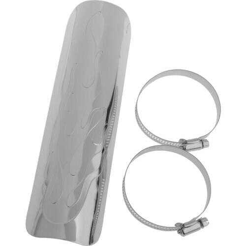 Electroplate Exhaust Pipe Heat Shield with Clamps