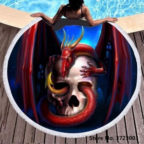 European And American Skull Print Microfiber Bath Towel Quick Dry Absorbent Swimming Beach Surfing Ultralight Bath Towels