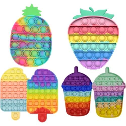 Reliver Stress Toys Rainbow Push Bubble Antistress Toys Sensory Toy To RelieveAutism Push Pops Bubble Sensory Free Shipping