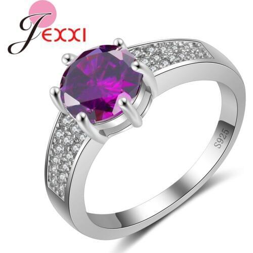 New Listing Fashion Creative Interesting Colored Cubic Zircon 925 Sterling Silver Rings Couple Surprise Retail Wholesale