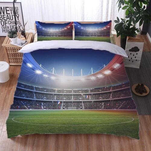 Custom2/3pcs football field Soft 100% Polyester Bedding Set Printed Duvet Cover Set Twin Full Queen King Size Dropshipping Sj LY