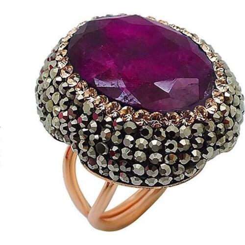 Red Ruby Natural Stone Silver Women Ring Adjustable Size Midyat Silver