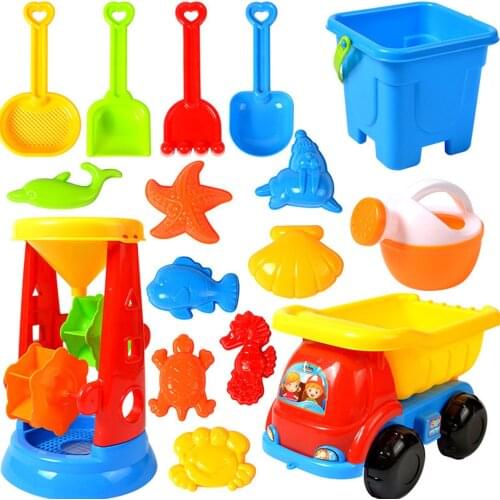 Summer Beach Toy Sand Set Sand Play Sandpit Toy Summer Outdoor Toy Hourglass Car Shovel Bucket Garden Toys Baby Gift Set