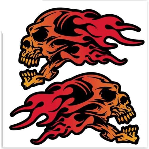 Sticker Decals Skull Skull and Flames Decoration Car Car Truck Window Door Auto Motorcycle Vinyl Cover Scratches Waterproof PVC