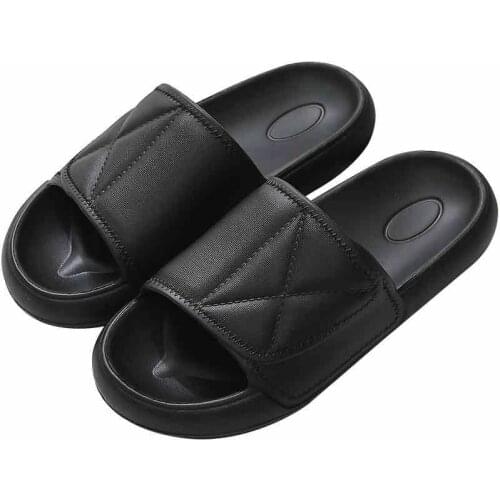 Mute Sofa Soft Sole Sippers Men 4cm Platform Shoes EVA Indoor Home Slides For Men Non-slip Summer Beach Sandals Women Bath Shoes