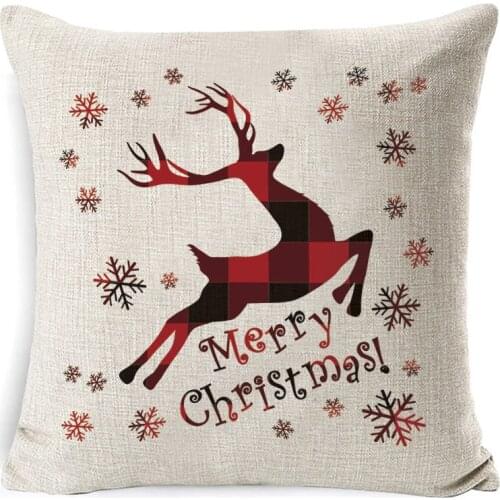 New Arrival Merry Christmas Pillowcase Pattern Elk Cushion Coers Cheap Pillow Case