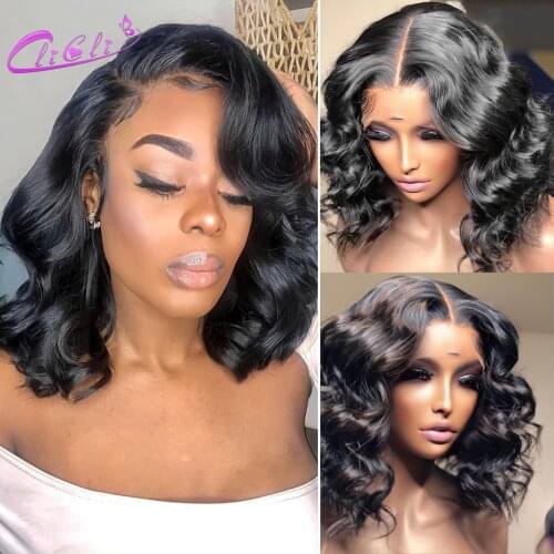 Body Wave Short Bob Lace Front Wig Bob Human Hair Wigs For Black Women Body Wave Lace Front Wig Pre Plucked Brazilian Hair Wigs