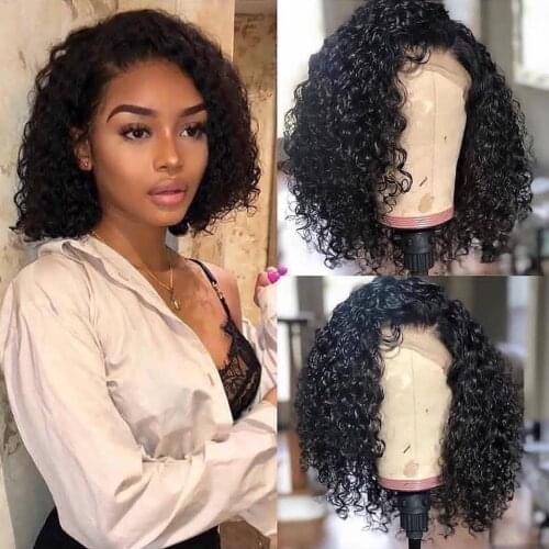 Curly Hair Lace Front Wigs Natural Curly Synthetic Short Wigs Heat Resistant Fiber Hair for Black Women Wet and Wavy Lace Wigs
