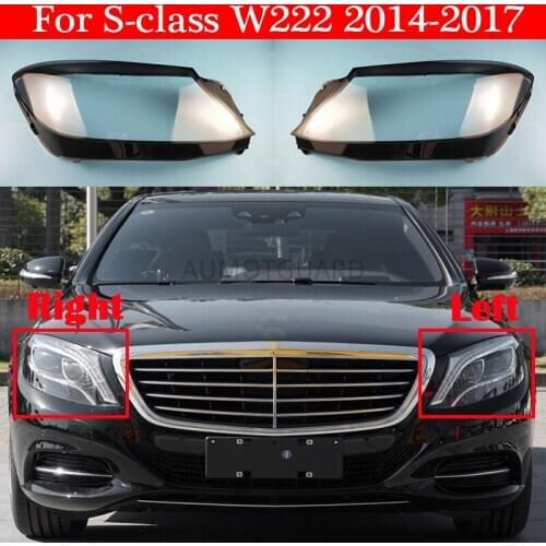 Car Front Lampshade Headlight Shell Cover For Mercedes-Benz S-class W222 S320 S400 S500 S600 2014-2017 Auto Glass Lens Case