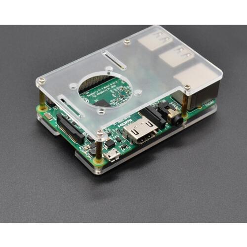 Suitable for Raspberry Pi 4B case Box Double Transparent Acrylic Case/Mountable the Cooling Fan