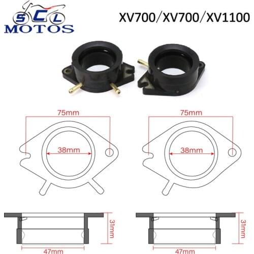 Sclmotos-Rubber Intake Pipe Manifold Carburetor Boot Joint Holder Adapter For Yamaha Virago XV700 XV750 XV920 XV1100 Racing