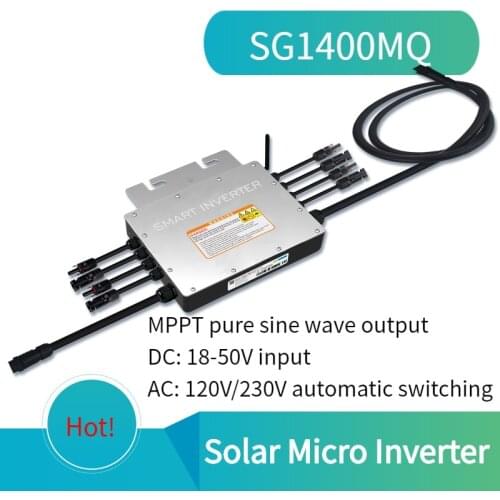 On Grid Smart Micro Inverter SG1400MQ Maximum Output Power 1400W 4*350W Input Solar Small System Kit Plug and Play