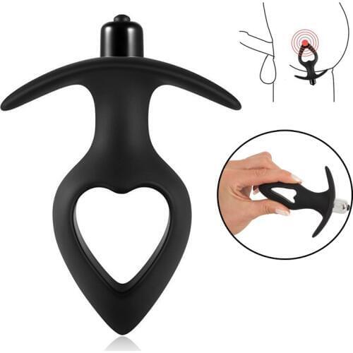 Silicone Heart Shaped Anal Plug Vibrator Anal G Spot Stimulation Prostate Massage Adult Product Sex Toys For Woman Men Butt Plug