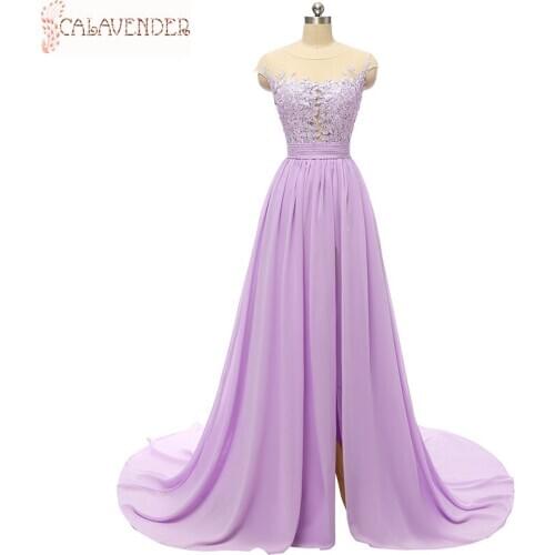 Light Purple Beach Bridesmaid Dresses Lace Appliques Cheap Maid of Honor Dresses High Split Wedding Guest Dresses for Summer