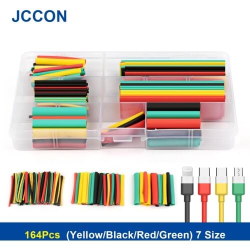 164Pcs/Box Thermoresistant Tube Heat Shrink Wrapping Kit Termoretractil Shrinking Tubing Assorted Wire Cable Insulation Sleeving