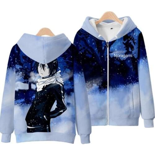 Japan Anime Noragami 3D Print Zip Up Women/Men Hoodies Sweatshirts Yato Iki Hiyori Yukine Cosplay Zipper Hooded Jacket Outerwear