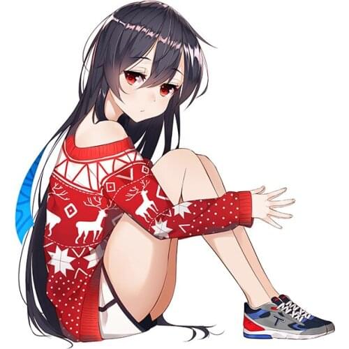 Fine Car Stickers Cute Girl In Red Decal Snowboard Motorcycle Helmet Waterproof Silhouette Vinyl Car Wrap