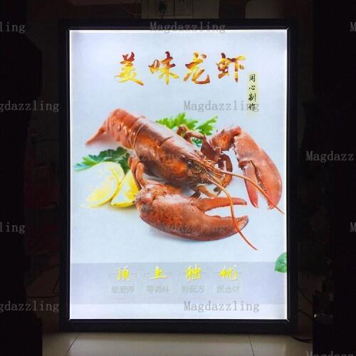 Ultra Slim A2 Magnetic Open Aluminum LED Menu Poster Frames Display Light Box Signs,Restaurant led menu Boards