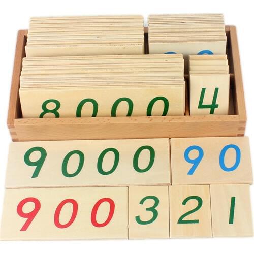 High Quality Montessori Materials Wooden Card Number 1-9000 Small Digital Student Used Math Toys Early Educational Learning Gift