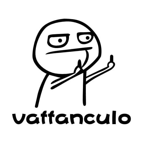 15cm*14cm Italian Mandarin vaffanculo Funny Car Styling Decal Stickers Accessories Black/Silver