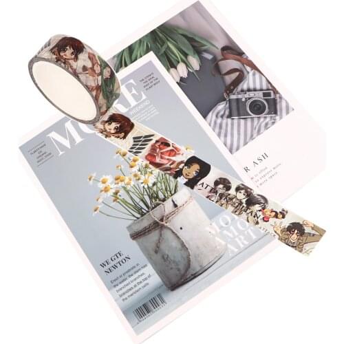 JY122 15mmX5m Funny Anime Cartoon Tape Stickers DIY Adhesive Tapes Funny Stationery Tapes Decal Masking Tape