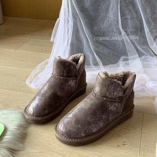 Ladies Shiny Women Snow Boots Winter Keep Warm Plus Velvet Boots Women Warm Non Slip Waterproof Short Booties Chaussure U11-07