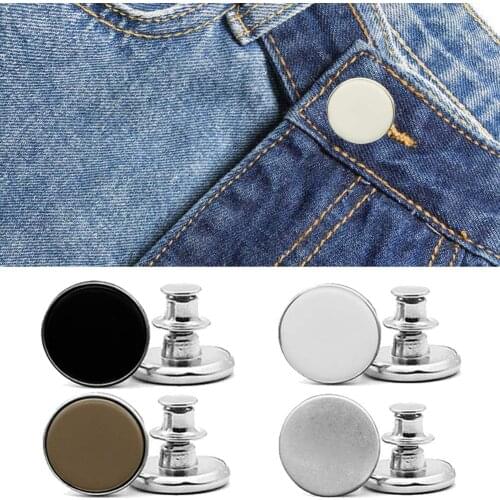1/5/10 pcs Adjustable Pants Buttons Metal Jeans Pin Buttons Clothing Perfect Fit Button For Waist Reusable Jeans Sweing Buttons
