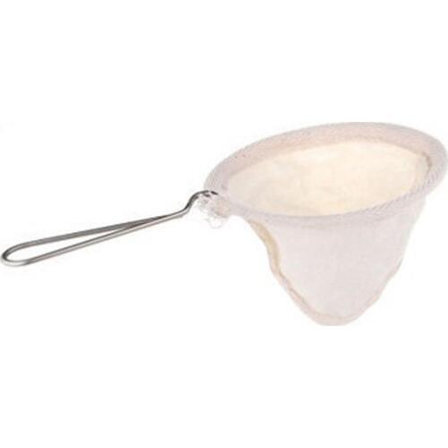 1pc Reusable Coffee Filter Bag Stainless Steel Handle Flannel Cloth Strainer Dropping Pot Mesh Basket Coffee Tools