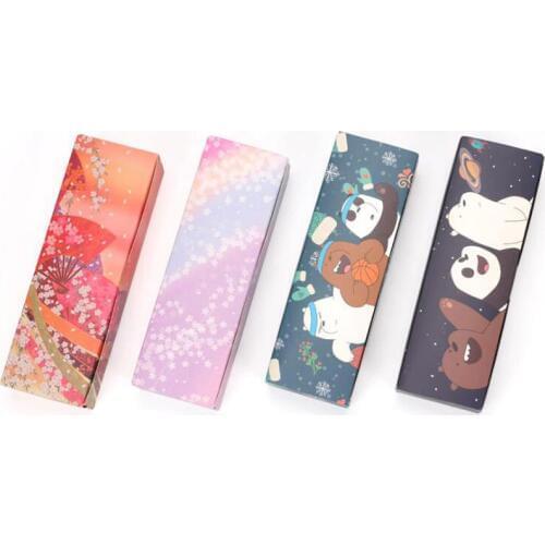 200pcs Cartoon Dessert Macaron Box Wedding Candy Chocolates Pastry Packaging Boxes Cherry Sakura Gift Box ZA6584