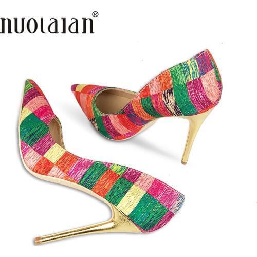 2018 Brand fashion women pumps hin high heel pumps shoes for women sexy pointed toe 12CM high heels party wedding shoes woman