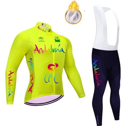 2021 Andalucia TEAM CYCLING JACKET 20D Bike CLOTHING Pants Set Ropa Ciclismo MEN Winter Thermal Fleece BICYCLING Jersey Maillot