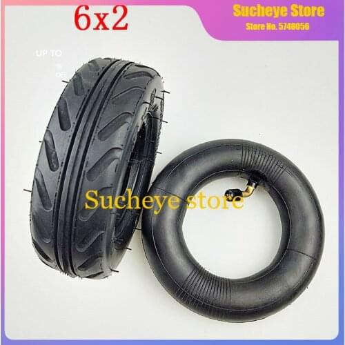 Free Shipping 6 Inch 6X2 Tire and Inner Tube Set Fit for Electric Scooter Wheel Pneumatic Wheel Trolley Cart Air Wheel Bike